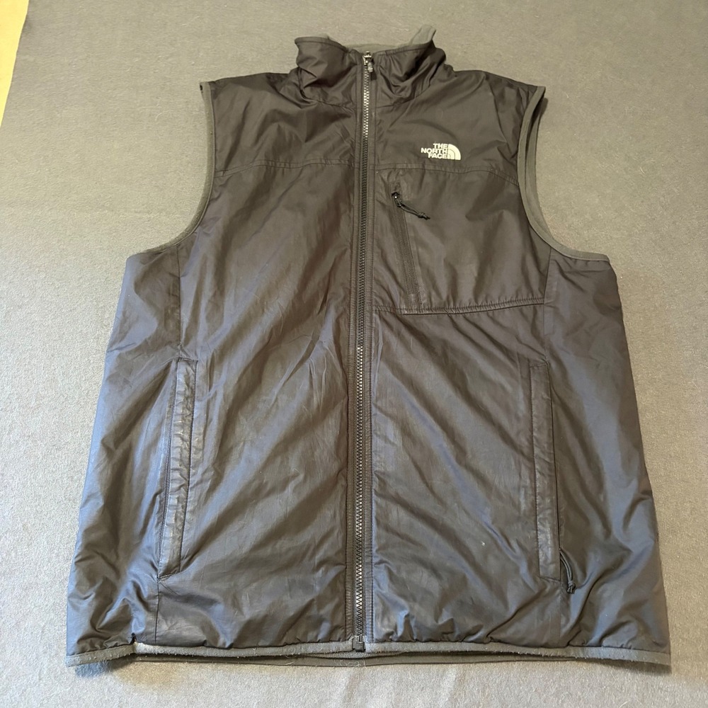 The North Face Full Zip Fleece Lined Vest Men M Outdoors Hike Golf Black